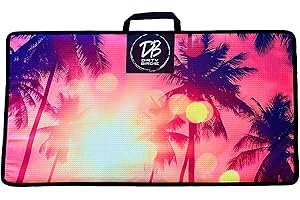 Dirty Birdie Golf | Miami Vice Large Microfiber Golf Towel | Absorbent | Quick-Dry | Easy Attachment – Essential Golf Accessory, Perfect for Golf Bags | Golf Gift For Men | Cool Fun Custom Design