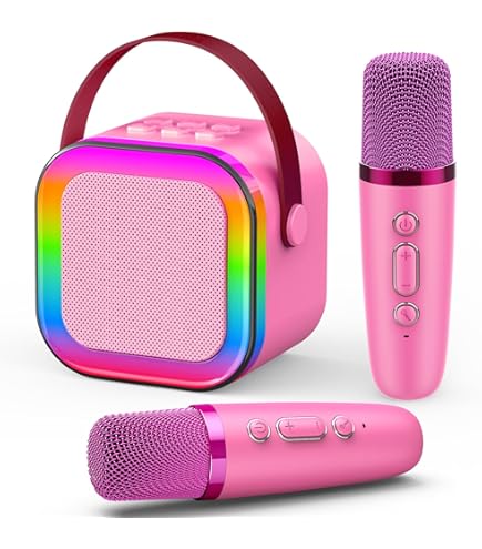 Karaoke-machine voor kinderen, met 2 microfoons, mini-karaoke draadloze