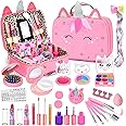 Kids Washable Makeup Girls Toys - Real Makeup Kit Kid Make up Set for Toddlers Children Princess Christmas Birthday Gifts Toys for 3 4 5 6 7 8 9 10 11 12 Year Old Girls