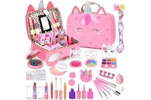 Heaning Trucchi Bambina Regalo Giocattoli - Trousse Valigetta Trucchi Giochi Halloween Natale Compleanno Giochi Bambini Regalo Bambina 3 4 5 6 7 8 9 10 11 12 Anni