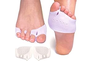 AGP Store Almohadilla Metatarsal Y Separador Dedos Pie, Corrector Para Dedos De Pies De Silicona, Alivio Para Tus Juanetes O Hallux Valgus. Pack De 1 Par De Espaciador De Dedos.