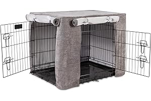 Bunty Dog Crate Cover - Premium Build Crate Training Aid - Durable, Windproof, Anxiety Relief Dog Kennel/Cage Cover, 2*Roll Up Sides, Made in UK - Medium (30 Inch), Grey