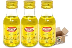 Flavouring Essence For 28ml | Pack Of 3 - Pack Of 6 - Pack Of 12 | For Cakes, Cookies, Boiled Sweets, Creams Grocery King (Pineapple Essence 28ml - Pack Of 3)