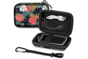 MEDMAX Sac pour Freestyle Libre 3 / Libre 2 / Libre Lecteur, Étui de Protection Rigide, Housse de Transport Léger Antichoc avec Clip et Poignée pour Diabétiques, (ZZ -Feuilles)