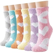 Babbucce Donna Josnown Calzini Donna Invernali, 5 Paia Calzini Pelosi Morbide Soffici, Calze Termici Donna Per Casa Spessi & Accoglienti, Alta Elasticità Calzini Per Dormire Regalo, Taglia 35-41 Calzini Pelosi Natalizi - 2