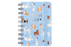 Legami - Agenda Giornaliera Spiralata Small, 12 Mesi, da Gennaio 2024 a Dicembre 2024, Planner pieghevole 2024/2025, Chiusura con Elastico, Taschina finale, Rubrica, 8,5x13 cm, Tema Dogs