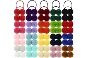 inSowni 40 Pack/20 Pairs Cute Small Pom Pom Hair Ties Colorful Balls Scrunchies Pompoms Elastics Rubber Bands Pigtail Ponytail Holders Ropes Accessories for Baby Girls Infants Toddlers Kids Children