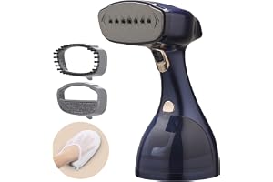 LEBENLANG Defroisseur Vapeur 1500W - 25g/min & Réservoir 300ml I Fer à Repasser de Voyage avec Gant I Steamer Portable Défroisseur Vapeur Vertical Repassage Vapeur Vertical