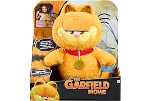 Animagic - Garfield - Peluche Chat Garfield Toute Douce Qui Danse - avec la Musique Good Life du Film - Animal de Compagnie Intéractif pour Enfants dès 3 Ans - 25 cm - 3 Piles AA Incluses