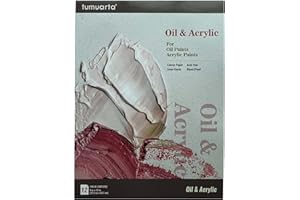 TUMUARTA Blok papieru olejnego 22,9 x 30,5 cm, papier na płótnie 300 g/m², 12 arkuszy kartonu do malowania olejnego, bezkwasowy, klejony, papier olejny, odporny na przebicie papier do farb olejnych, farb