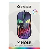 Everest SM-G66 X-HOLE Usb Siyah 7D Optik 8000dpi LED Işıklı Gaming Oyuncu Mouse