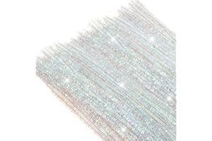 TOAOB Glitzer Pfeifenreiniger 100 Stück Weiße Schillernde Farben Chenilledraht Bunt Biegeplüsch 30cm Lang und 6mm Breit für Basteln und Dekorieren