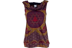 Guru-Shop, top z kapturem Budda mandala z kapturem, top z okazji festiwalu Goa, bawełna, topy i t-shirty