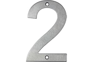 IBOO Edelstahl-Hausnummer zum Anschrauben, schwebende Optik, Design-Hausnummer (Nummer 2)