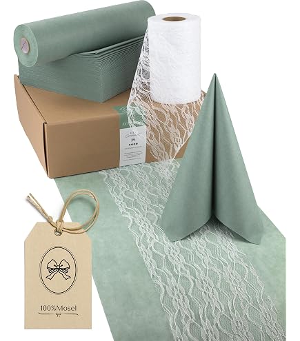 STAUBPIRAT Airlaid – Rotolo Tovaglia Gastronomica 118x25m | Bianco Tagliabile 65 G/m² Per Feste E Compleanni | Decorazione Tavolo Riciclabile