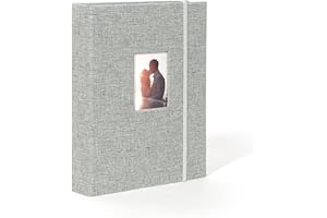 GOODSNETIC Photo Albums, 208 Pockets Linen Cover Mini Album Compatible with Fujifilm Mini 7s 8 8+ 9 25 26 50s 70 90 Film, PIC-300 Z2300 Film Instant Camera,Smokey White