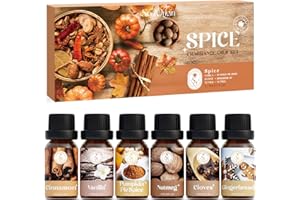 ‎SOULORIGIN SoulOrigin Spices essential oils-s Herbst Gewürz ätherische Öle Set, Duftöl Set für Öl Diffuser, Duftöle für Seifenkerze und Zuhause 6x10ml Zimt, Muskat, Vanille, Lebkuchen