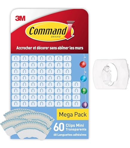 Déco Clips Transparents Avec Languettes Transparentes ™ 17026CLR, 20 Clips, 24 Languettes | 3M France