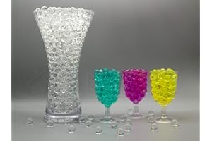 Risai Bolas de Gel de Agua, Perlas de Agua no tóxicas Que Crecen en Agua, Perlas de Agua para decoración de jarrones, Plantas, Flores, 500 uds, Transparente 10g