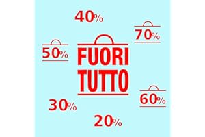 STICK-UP Vetrofanie SALDI SCONTI -FUORI TUTTO E PERCENTUALI - Decorazioni saldi sconti - fuori tutto, saldi vetrine negozi, stickers