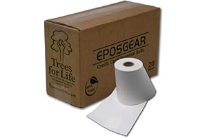 EPOSGEAR 57 x 40 mm Thermal Credit Card Till Roll (Pack of 20) - white