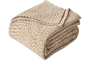 Ailemei Direct Sofadecken für Sitzfläche,Warme Tagesdecke für Herbst und Winter,Dekorative Chenille Decke für Bett,Kuschelig Überwürfe Wohndecke für Weihnachten,229 x 229 cm,Braun