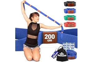 ‎SEATWITH Seatwith Yoga Gurt mit 10 Schlaufen | Yoga Band 200x4cm | Dehnungsband für Beste Dehnen | Stretching Band | Yogagurt + Tasche & Training PDF