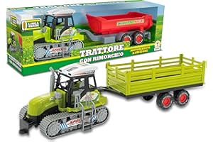 TEOREMA GIOCATTOLI Teorema - Tractor de Juguete para niños con Remolque motorizado por fricción