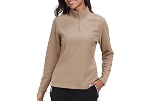 MoFiz Felpa Donna Sweatshirt Manica Lunga Sport Maglia 1/4 Zip