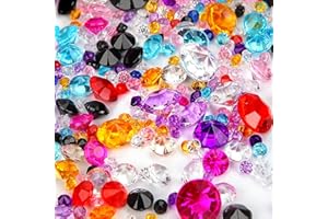 Ziamzra 5000 Stück Diamanten Deko Mischfarbe Acryl Diamantene Streudeko Hochzeit Diamanten Kristall Deko für Geburtstag Party Vase Füller Streudeko Kristalle Tischdeko(3/6/8/10mm)