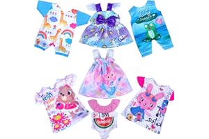 ARTST 7 Sets Alive Baby Doll Clothes Outfit Dress for 10 Inch Baby Dolls 12 Inch Alive Baby Dolls
