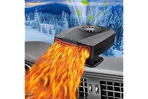 COMBLU Riscaldatore per auto, portatile, sbrinatore per auto, 12 V 150 W, riscaldamento rapido e sbrinatore 2 in 1, ventola di riscaldamento e raffreddamento per parabrezza dell'auto, con rotazione a