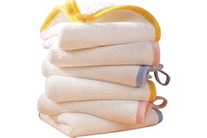 POLYTE Hypoallergenic Gentle Microfibre Baby Washcloth, 25 x 25 cm, 6 Pack (White)