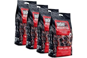 YOEYANG Kit 4 Borse di bricchette da 8kg | 4 Sacchi Carbone per Barbecue | Carbonella combustibile 4 Pezzi