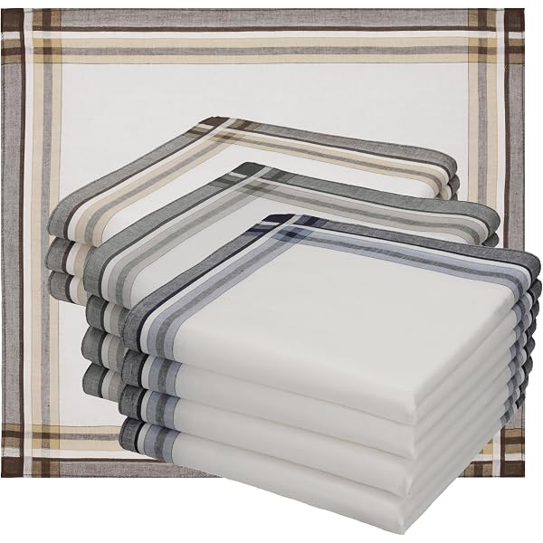 Lot De 12 Mouchoirs En Coton Betz Leo - Taille 40x40 Cm, 100% Coton, Lavable Machine