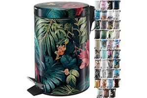 Sanilo Cestino bagno pattumiera da 3L con meccanismo di chiusura ammortizzato, tanti nuovi cestini per cosmetici da bagno tra cui scegliere, cestino completo di contenitore interno (Esotico)