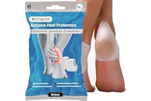 aZengear Protège-talons en silicone (lot de 4) pour chaussures | Prévient ampoules et talons fendillés | Coussinets, manchons et protecteurs en silicone pour pieds sensibles - Pour hommes et femmes