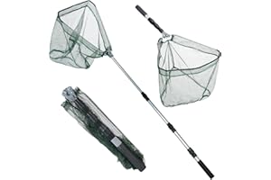 ‎FENNORAL Fennoral Teleskopierbar Fischkescher 130cm Teleskop Kescher Angeln Faltbare Fischernetz Dreieckig Angelkescher Angelzubehör für Karpfen Forellenangeln