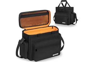 OUUTMEE Sac de Transport pour Disques Vinyles avec 1 Séparateur Amovibles, Sac pour Disques Vinyles Imperméable de 7/10/12 Pouces Pouvant Compatible avec 30 LP pour Voyage et Collection (Petit)