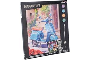 DIAMANTINY Level Up – Cuadro – Creative Art, kit de pintura de diamantes, crea el mosaico Retro Motorcycle