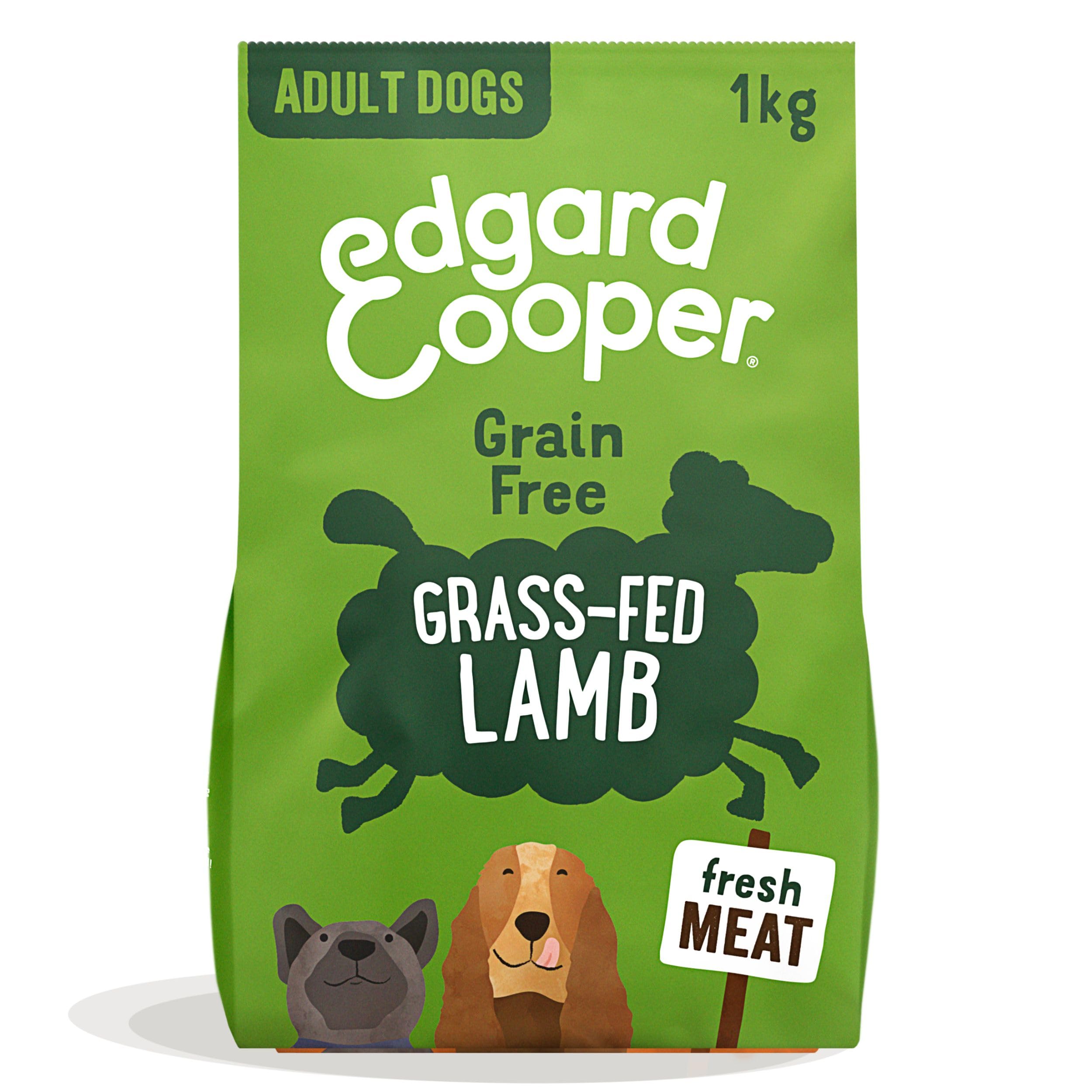 Edgard Cooper Pienso para Perros, Adultos, (Cordero, 1kg), Alimento seco Natural sin Cereales, Carne Fresca y sin azúcares añadidos, proteína de Calidad, peinso hipoalergénico