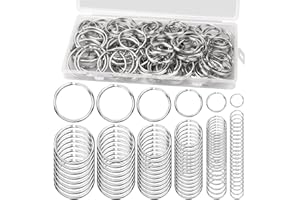 Chmejia 120 Stück Schlüsselringe Mehrere Größen Schlüsselring Edelstahl（12 mm,15 mm,20 mm,25 mm,28 mm,30 mm） DIY Schlüssel Ringe Verbinden Schlüssel und Handwerkliche Produktion