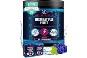 ‎KEY NUTRIENTS Key Nutrients Elektrolyt Pulver - Blaue Himbeere - 90 Portionen - Elektrolyte Ohne Zucker - Keto Elektrolyte Sport : Glutenfreies Ohne Zucker - Zusatz: Magnesium, Kalium - Electrolyte Powder
