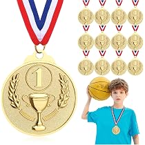 Lot De 12 Médailles Enfants En Métal - Récompenses Sportives Avec Rubans