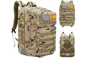 unycos - Mochila Táctica Militar【45L】 Sistema Molle, Tela Oxford 900D Resistente, Bolsillos para 3 Días de Emergencias, Caza, Senderismo, Viaje, Crossfit, Gimnasio, Actividades al Aire Libre