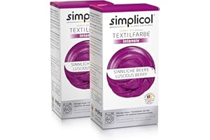 simplicol Tintura per Tessuti Colore Intenso Rosso, Kit Tintura Tessuti Lavatrice Indumenti & Tessuti, Contiene Tinta Liquida & Fissante, Tinta per Tessuti Sicura per Te & La Tua Lavatric