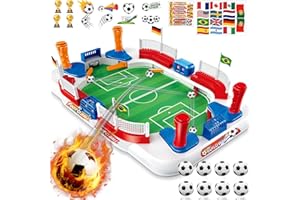LumenVela Baby Foot Enfant, 55 × 31 Mini Babyfoot, Jeu Foot, avec 6 Football, Compteur Manuel, Autocollant, Jeux de Société Enfant Cadeau Foot pour 4 5 6 7 8 9 10 Ans