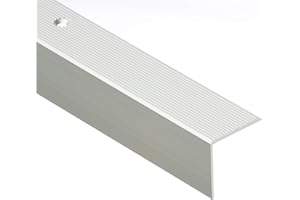 CEZAR W-AL-30R-C0-100, poręcz schodowa, konsola schodowa, stopnie, srebrna, profil schodowy 1 m, profil krawędzi schodów, profil kątowy z ryflowaniem