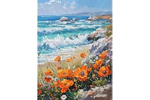 KEYIFA Peinture par Numéros pour Adulte, Kits de Peinture au Numéro avec Canevas Acrylique et Pinceaux, DIY Fleurs Creatif Toile Kits Paint by Numbers, Décoration de Maison 30x40cm