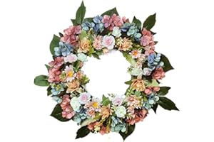 ‎WACAR Türkranz, Frühling, Sommer, alle Jahreszeiten, künstliche Rosen-Hortensien, Blumenkränze für Haustür, Outdoor, Fenster, Wand, Garten, Hochzeit, Festival, Party, Heimdekoration